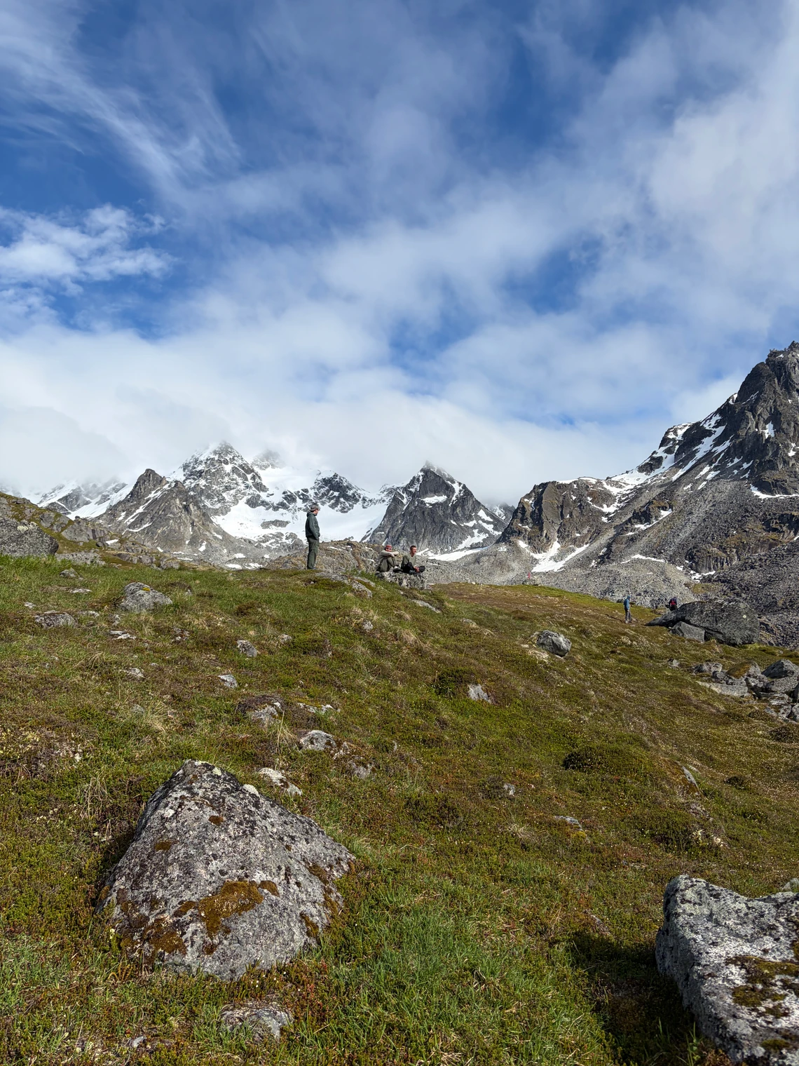 A sunny summer day in the mountains of Alaska.